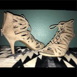 Christian Siriano suede heal